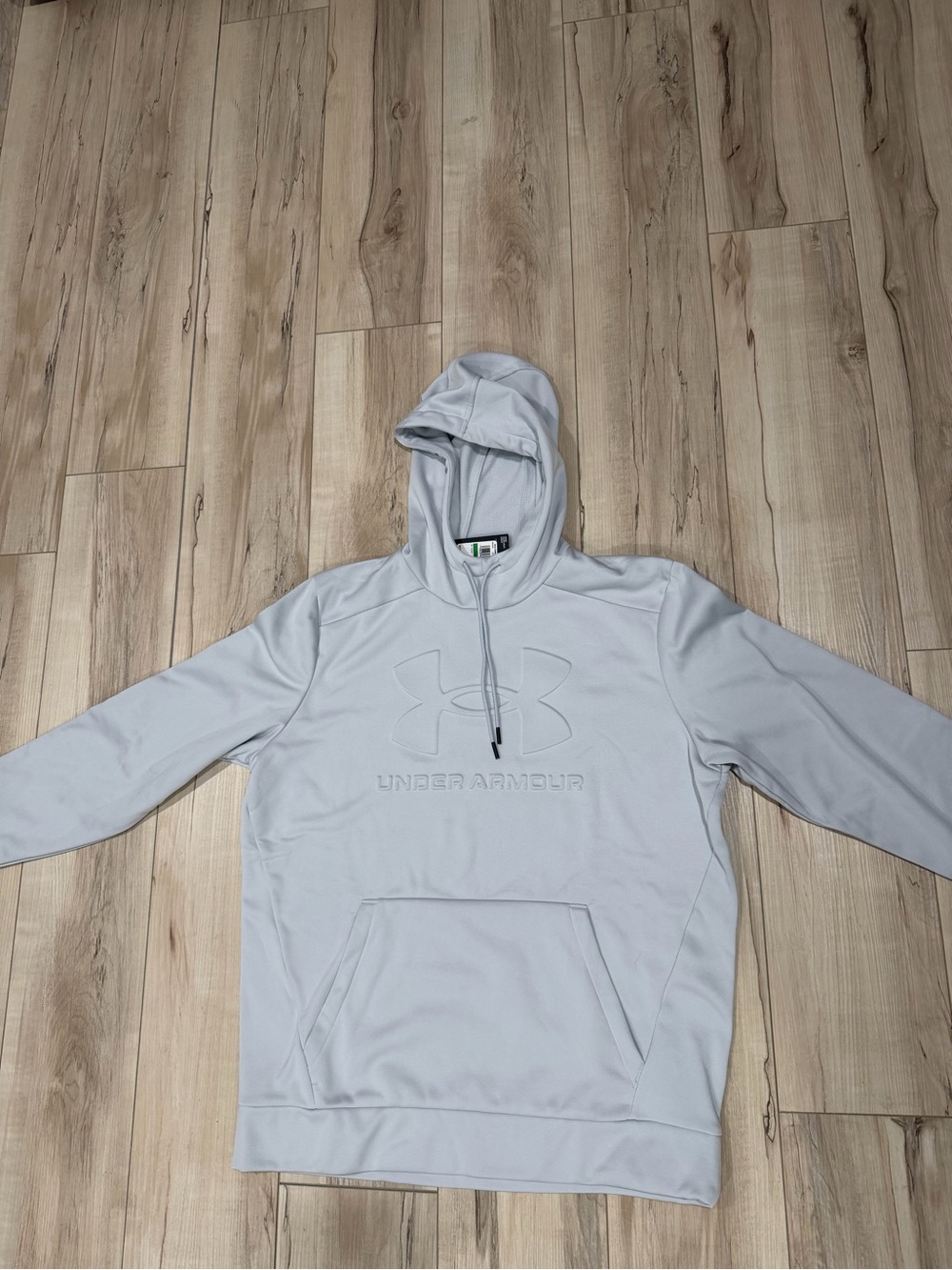 Under Armour Men's Light Gray Pullover Hoodie with Embossed Logo